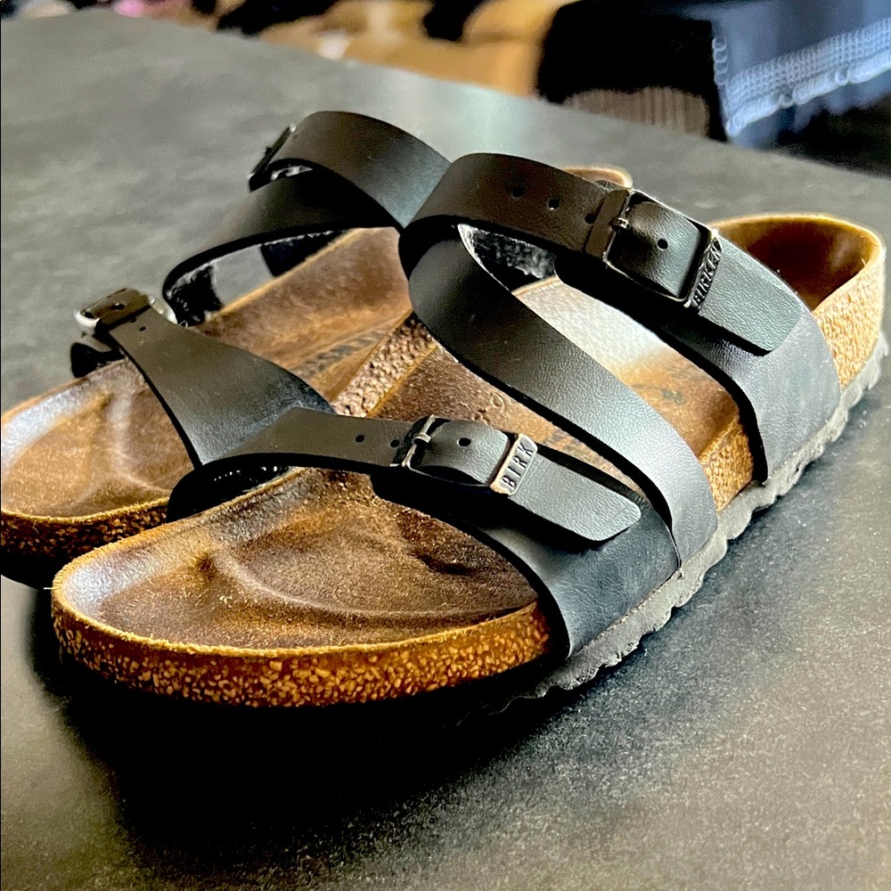 Birkenstock Black and Brown Women's Sandals